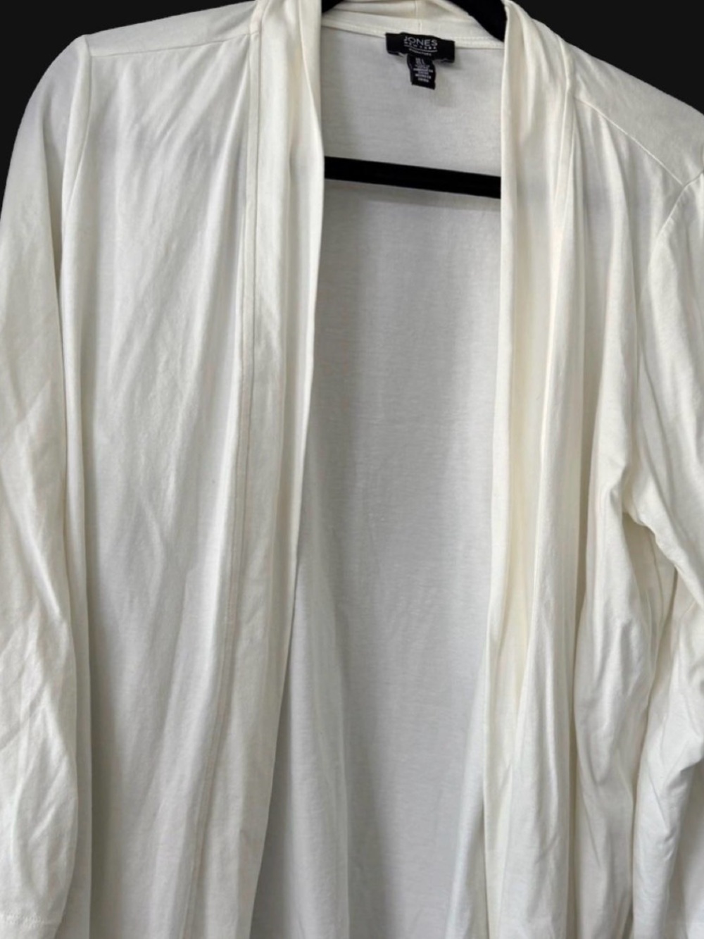Jones New York Cream Open-Front Knit Topper